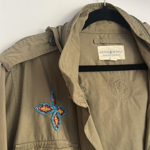 Denim & Supply Ralph Lauren cotton beaded cargo military jacket - Picture 5 of 9